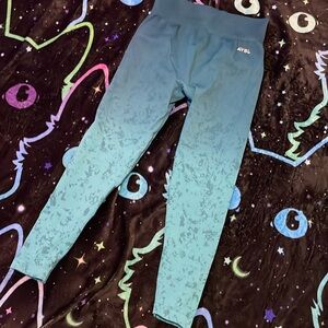 AYBL SIZE LARGE LIKE NEW TEAL GYM WORKOUT LEGGINGS WOMEN